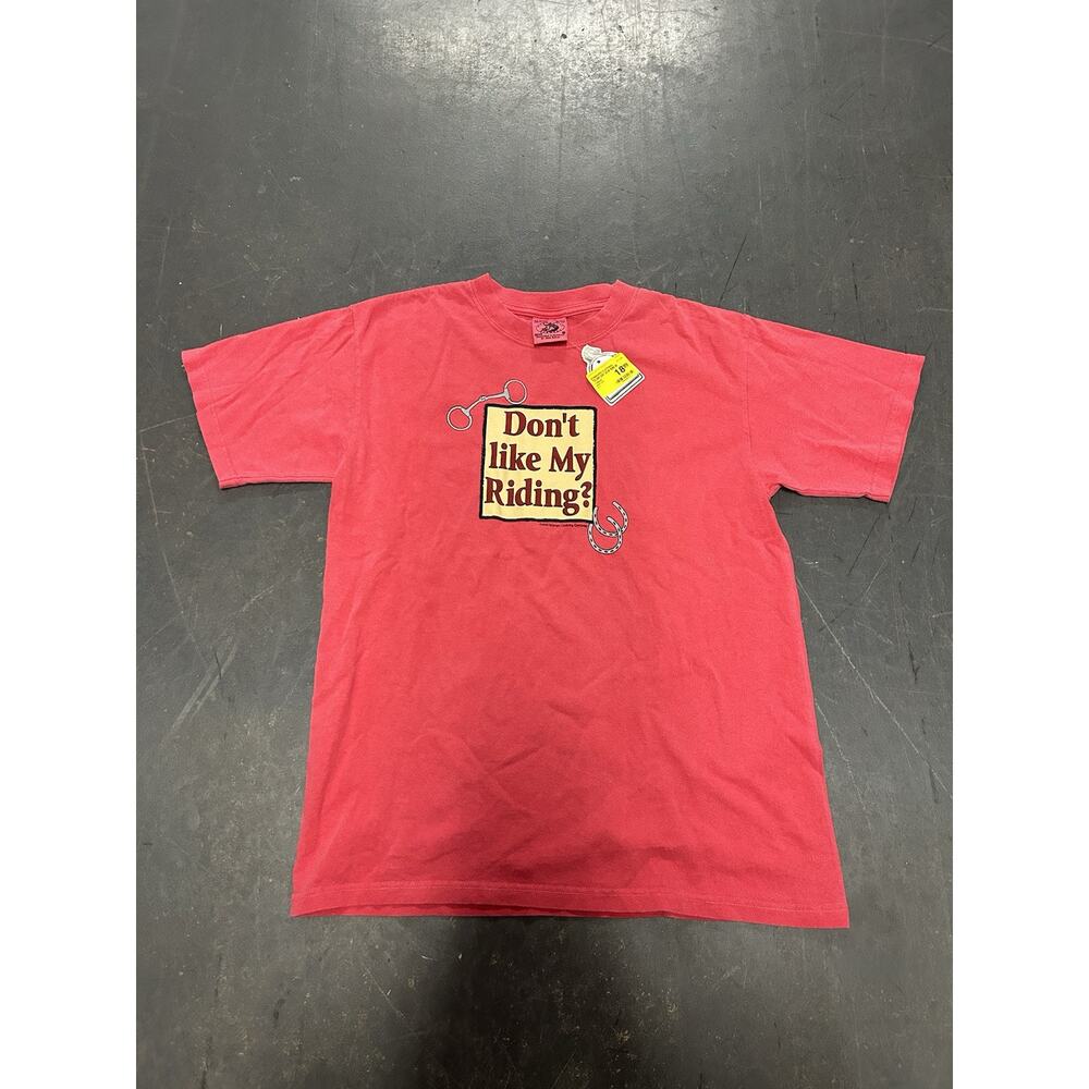 Vintage Stirrups Clothing Company Womens Horseback Riding T-Shirt Red Size Small